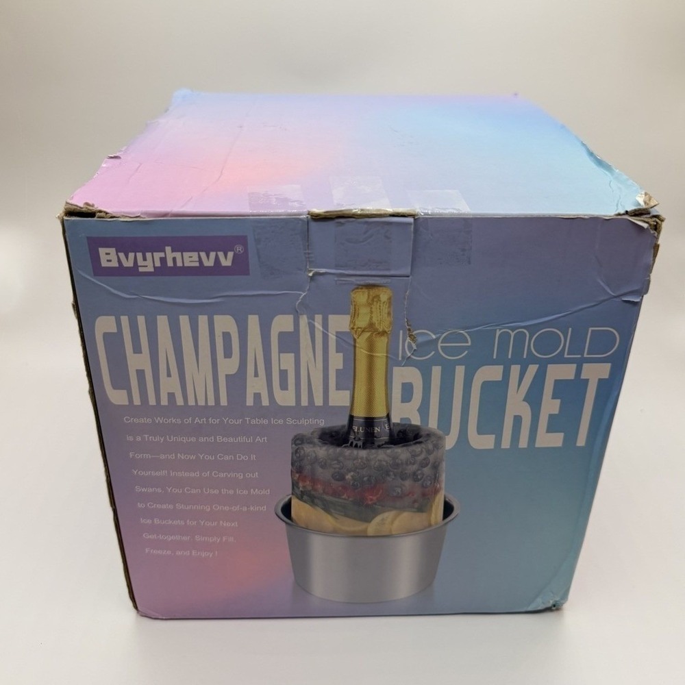 Bvyrhevv Champagne Ice Mold Bucket DIY Stainless Steel Wine Chiller Set New